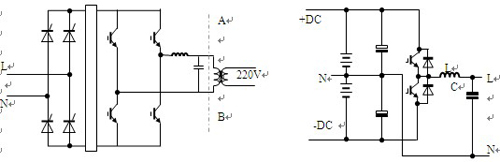 两种UPS输出正弦波时的电路结构